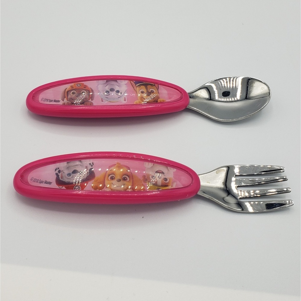 Playtex Mealtime‎ Pink Paw Patrol Utensils Including 1 Spoon and 1 Fork